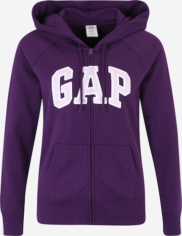 Gap Tall Zip-Up Hoodie 'FASH' in Purple: front