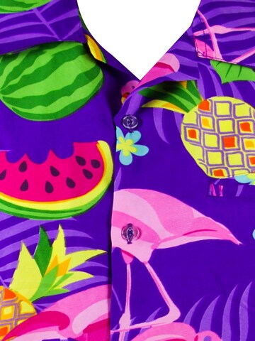 King Kameha Shirt 'Flamingo Melone' in Lila