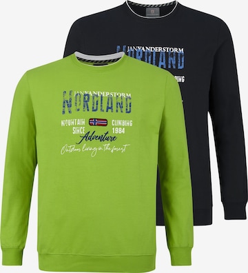 Sweat-shirt ' Botu ' Jan Vanderstorm en vert : devant