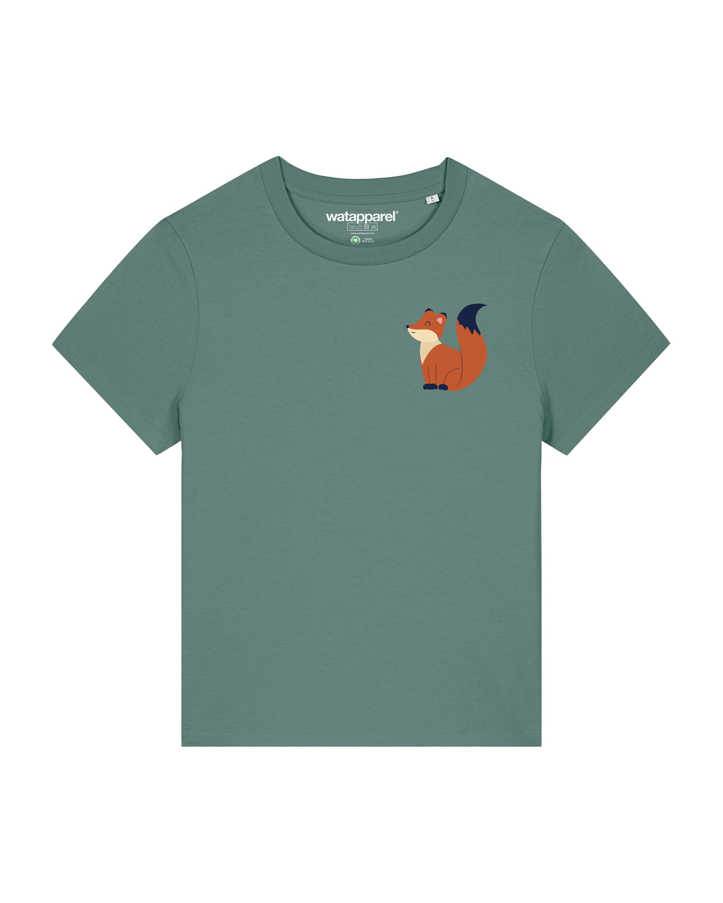 Maglietta 'Cute Fox' di Watapparel in verde: frontale