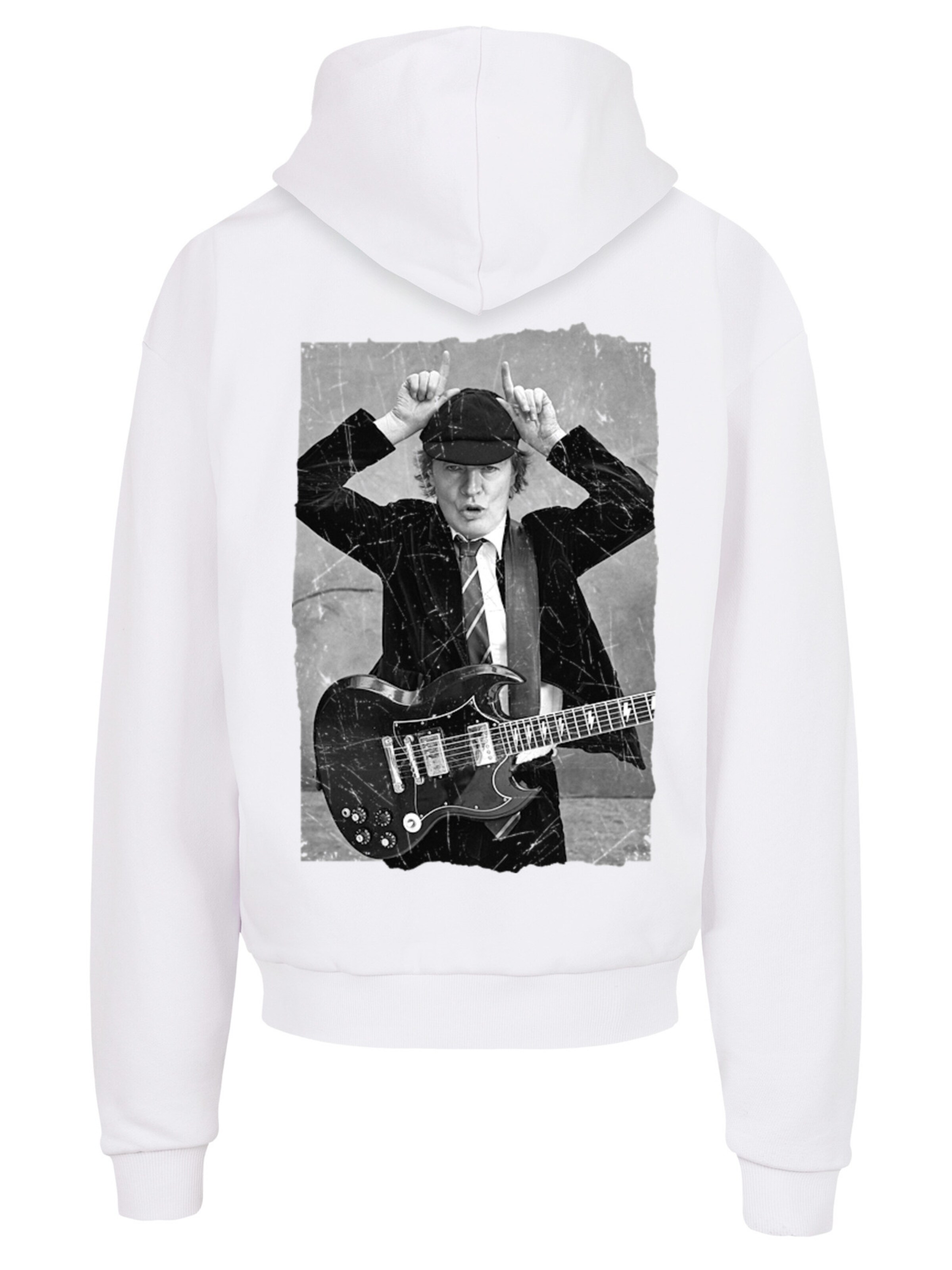 Sweat-shirt 'ACDC ' F4NT4STIC en blanc : devant