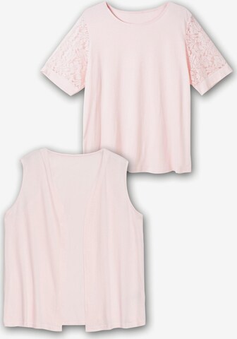 SHEEGO Set: T-Shirt und Weste in Pink