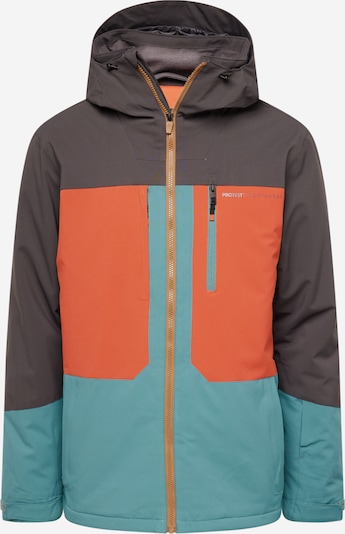 PROTEST Veste de sport 'Pomano' en gris foncé / jade / orange, Vue avec produit