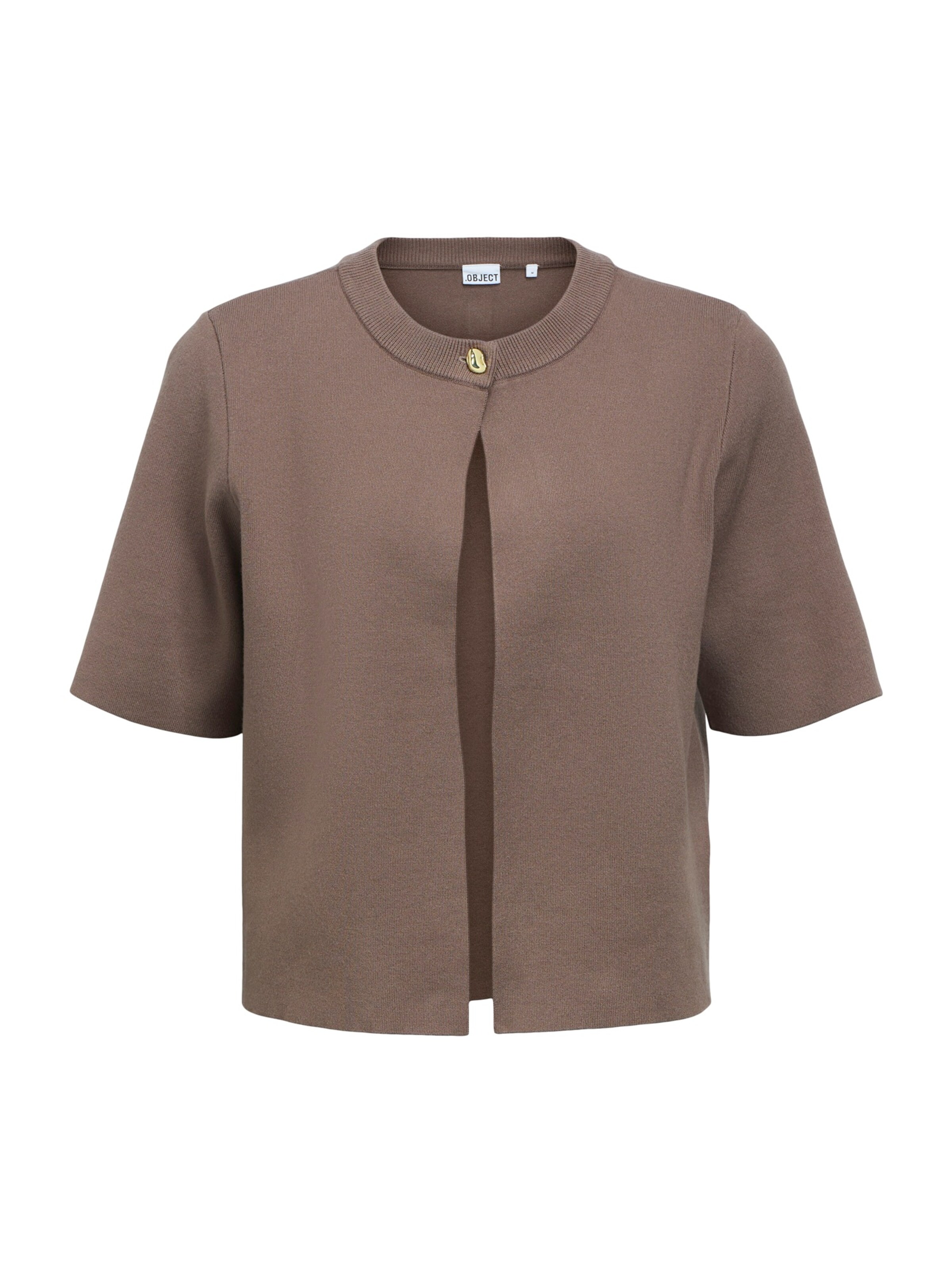 OBJECT Strickjacke 'OBJREYNARD' in Braun: Vorderseite