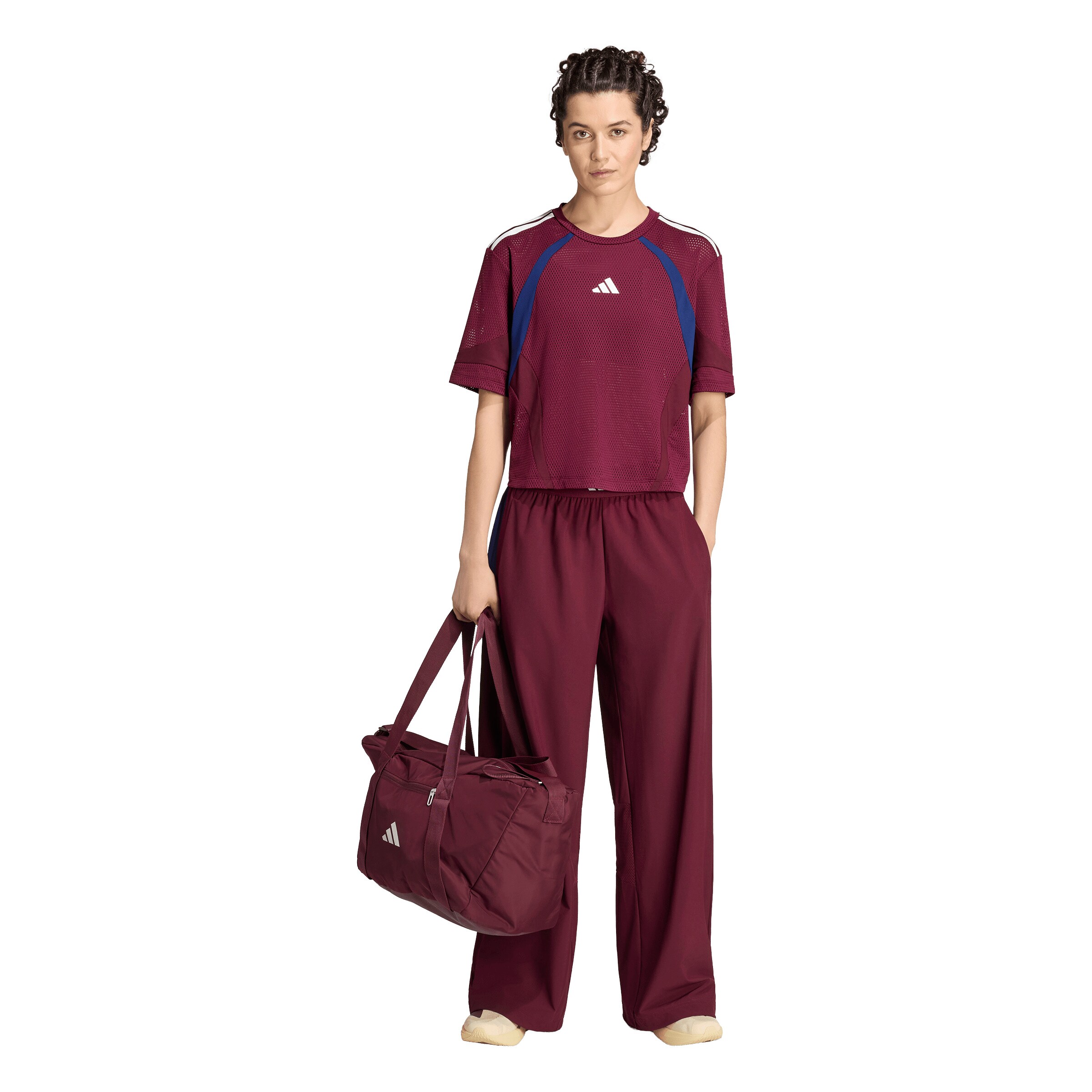 ADIDAS PERFORMANCEWide Leg/ Široke nogavice Sportske hlače 'Hyperglam' - crvena boja