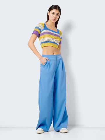 Noisy may Wide Leg Bundfaltenhose 'Jamie' in Blau