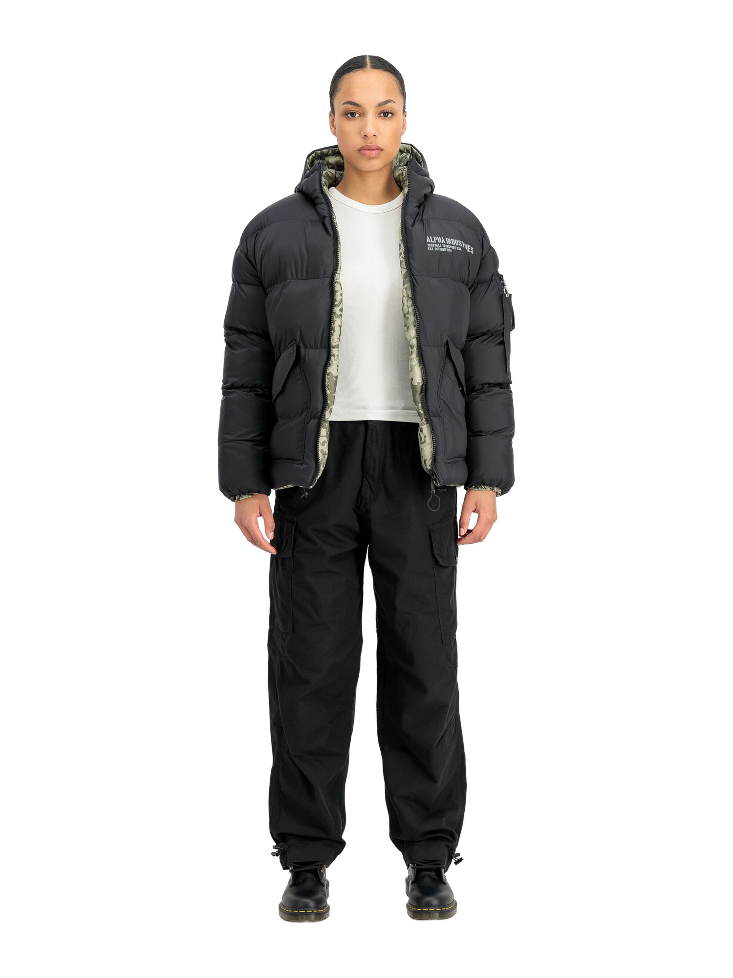 ALPHA INDUSTRIES Winter Jacket 'MA-1' in Black