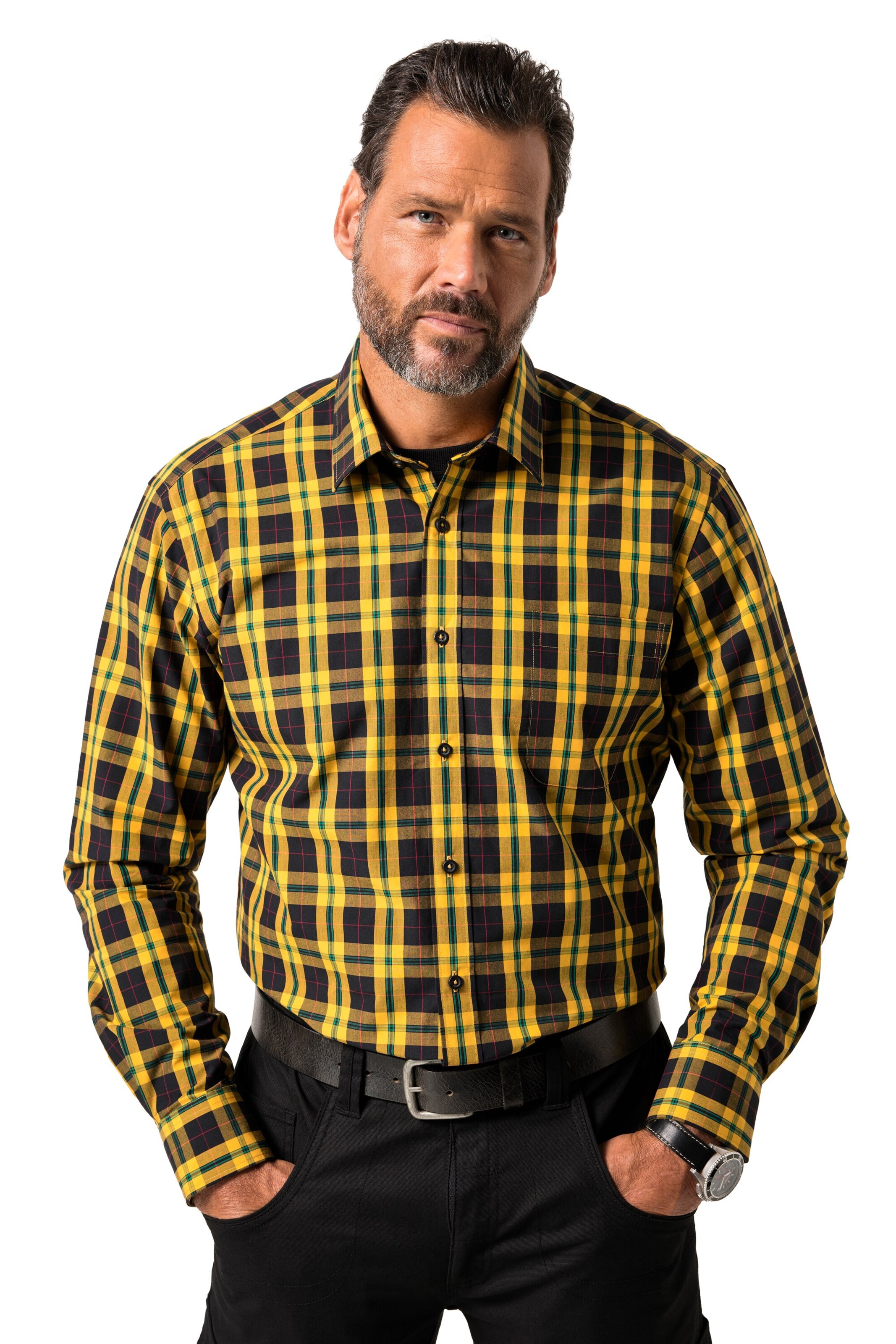 JP1880 Regular fit Button Up Shirt in Yellow: front