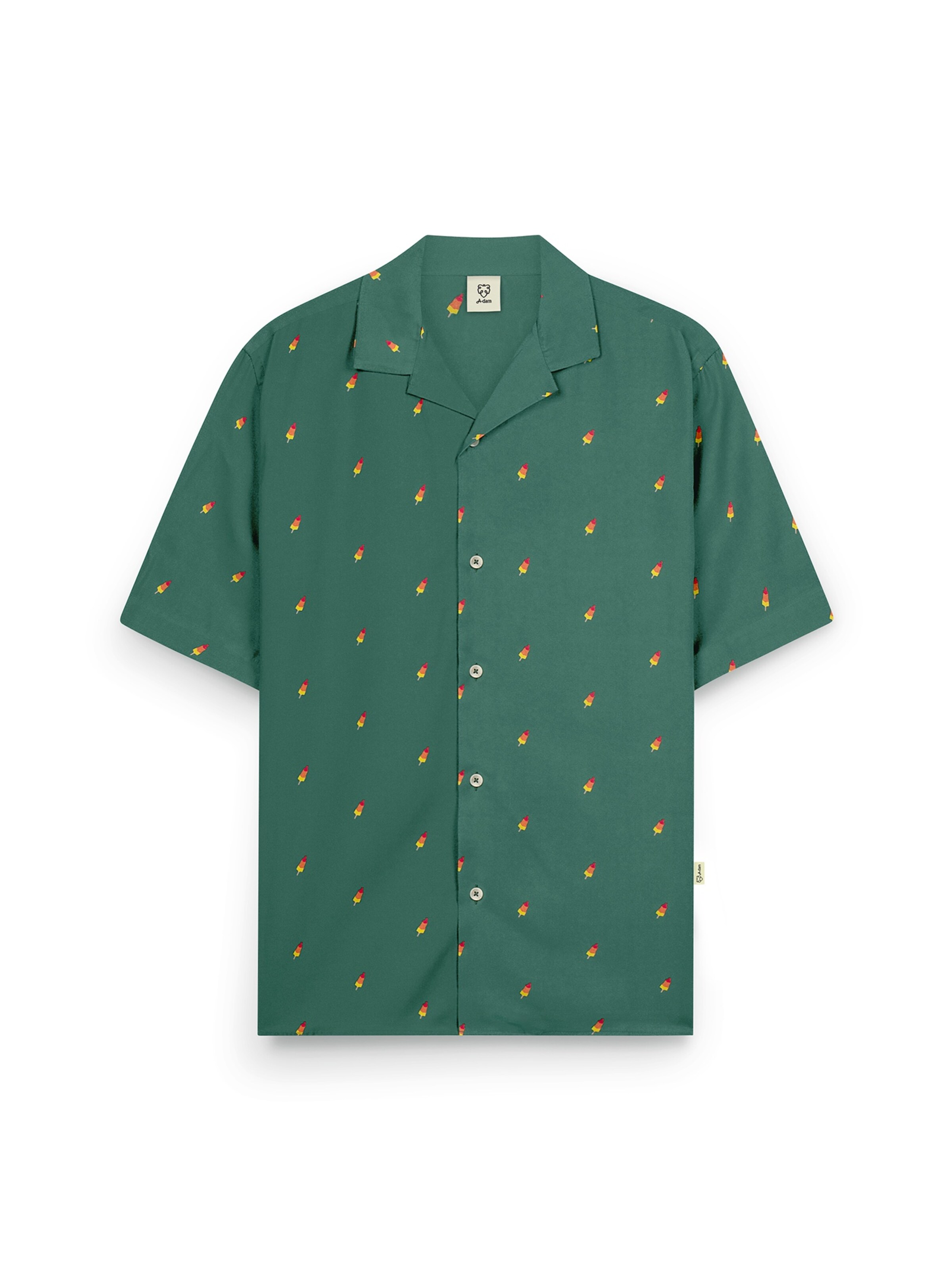 A-dam Regular fit Button Up Shirt in Green: front