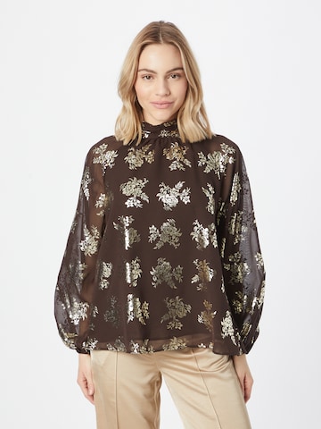 Wallis Blouse in Bruin: voorkant