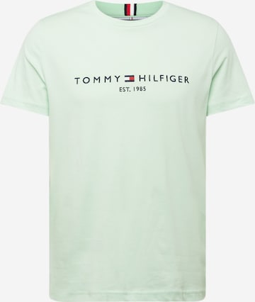 Regular fit Maglietta di TOMMY HILFIGER in verde: frontale