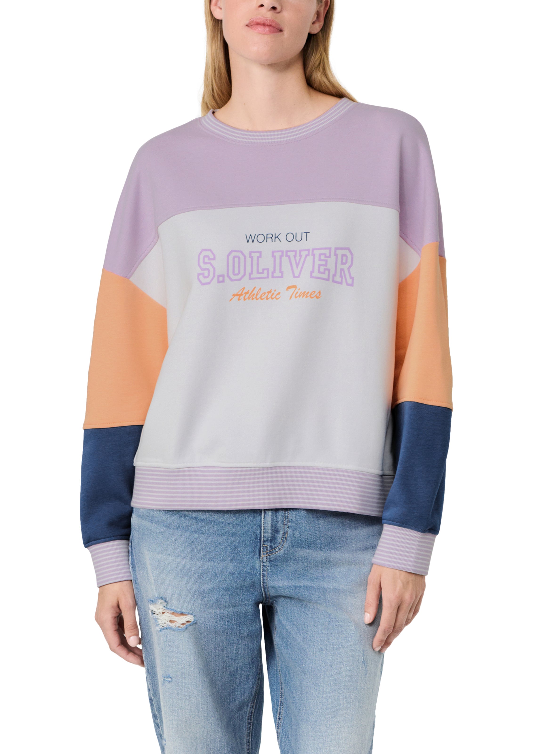s.Oliver Sweatshirt 'Vintage' in Lila: voorkant