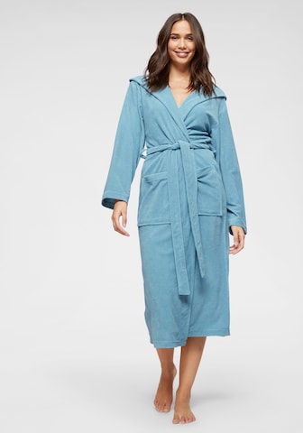 MY HOME Long Bathrobe in Blue: front