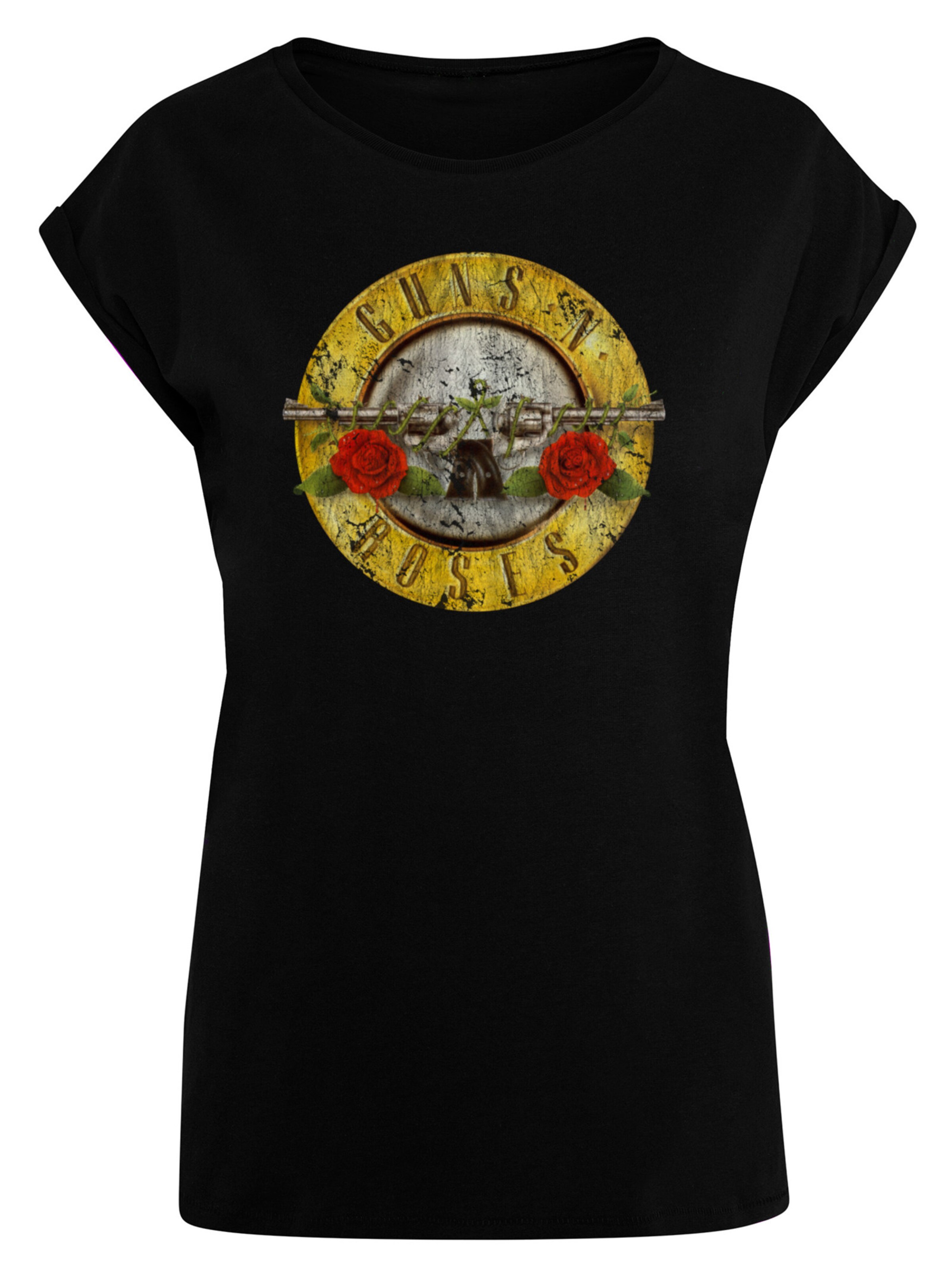 T-shirt 'Guns 'n' Roses' F4NT4STIC en noir : devant