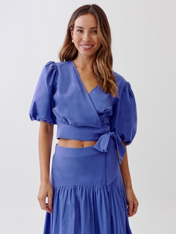 Tussah Blouse 'KATHRYN' in Blauw: voorkant