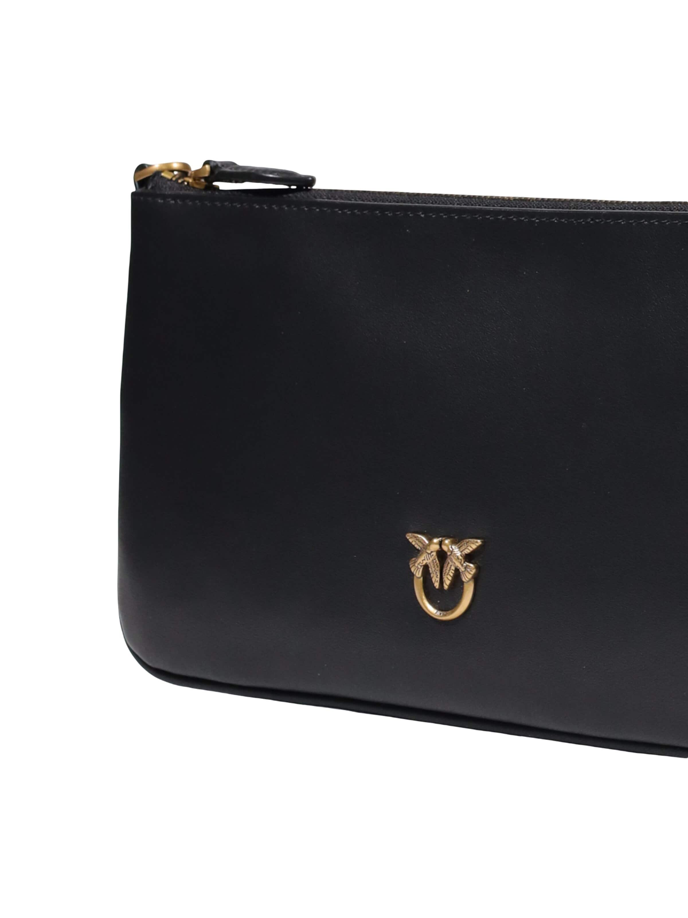 Pochette 'HORIZONTAL FLAT VITELLO SETA 102747 A0F1' di PINKO in nero