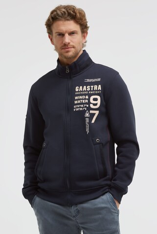 Gaastra Zip-Up Hoodie in Blue: front