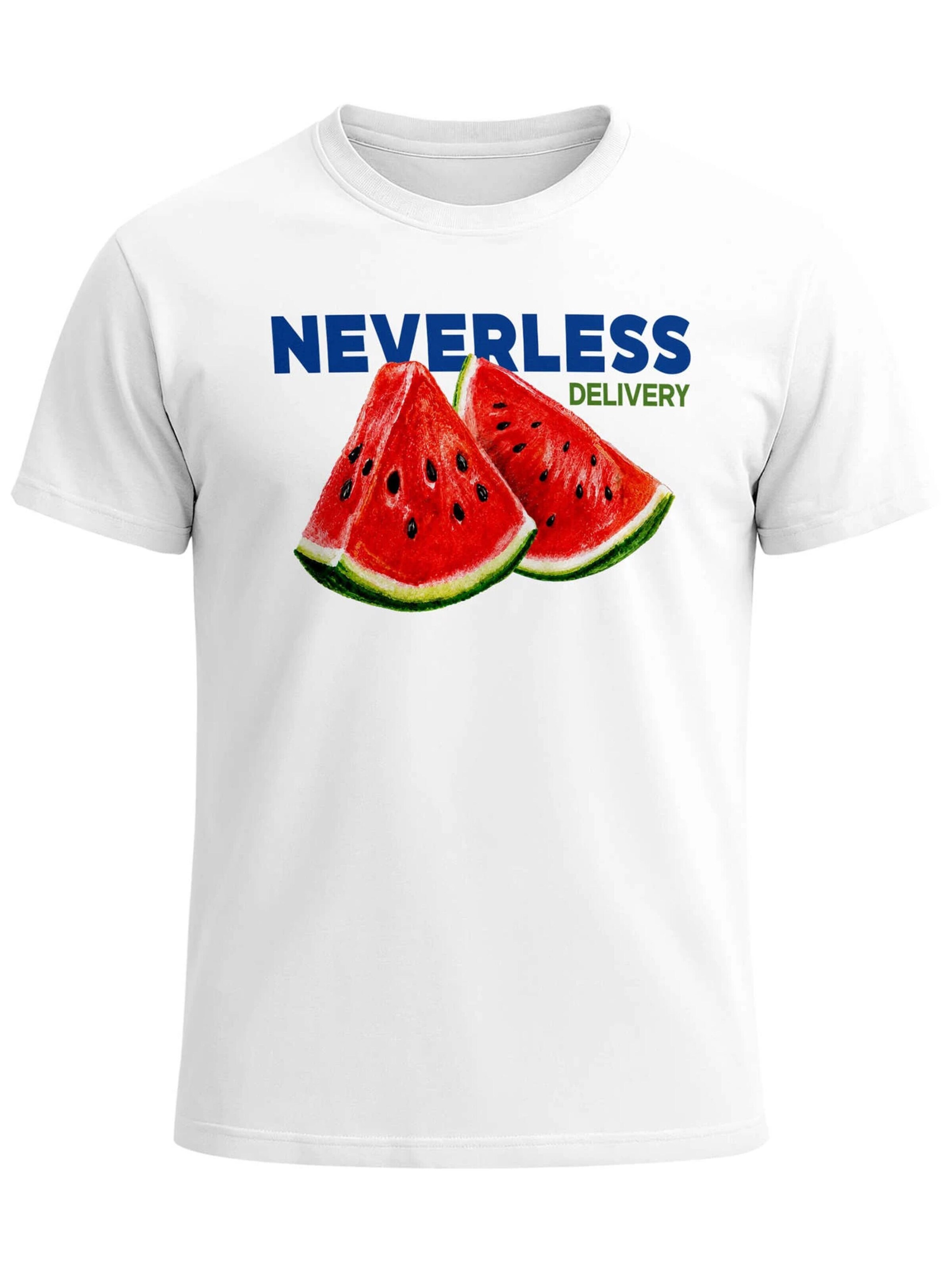 Neverless Shirt 'Water Melon' in White: front