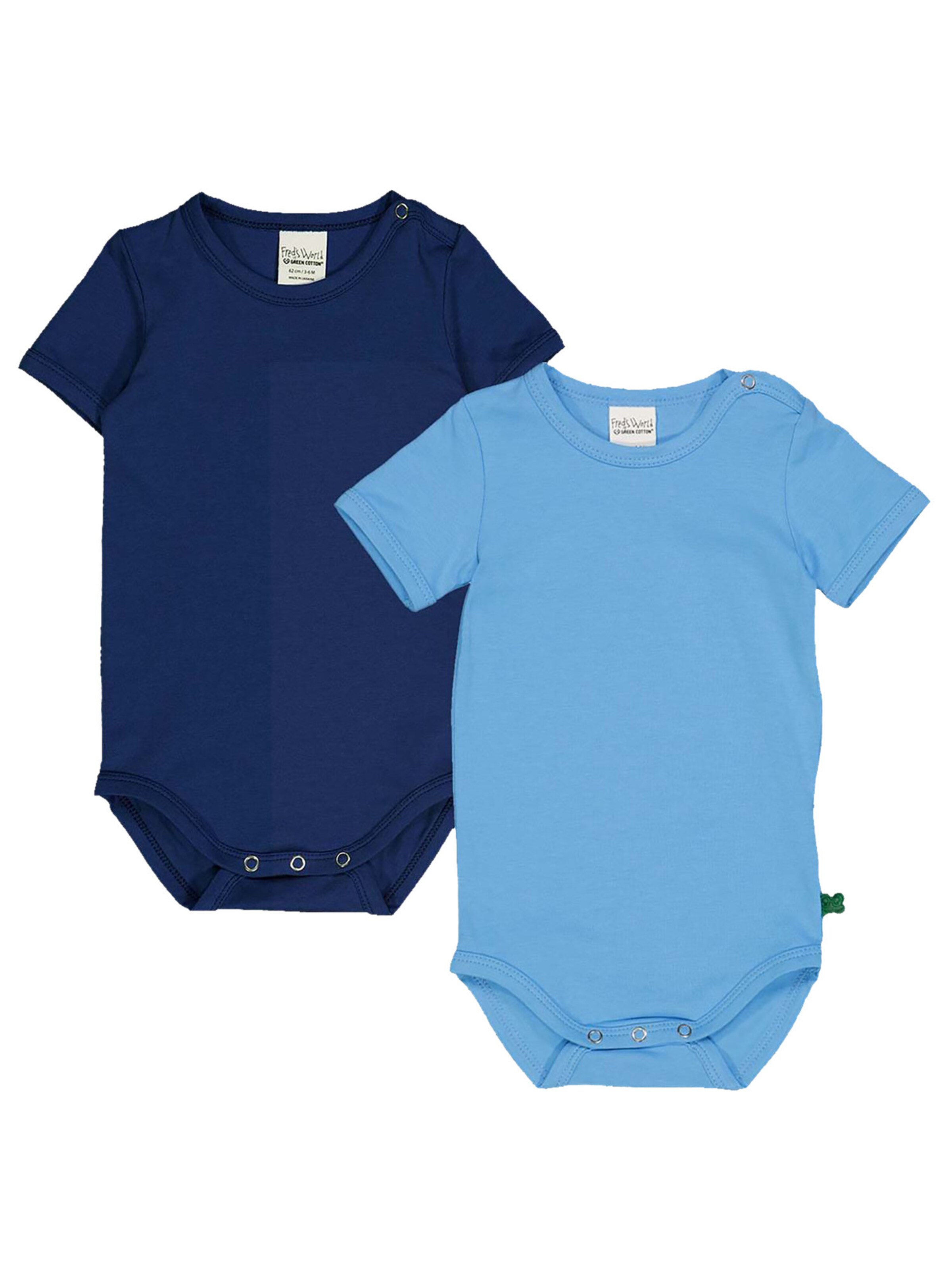 Barboteuse / body Fred's World by GREEN COTTON en bleu : devant