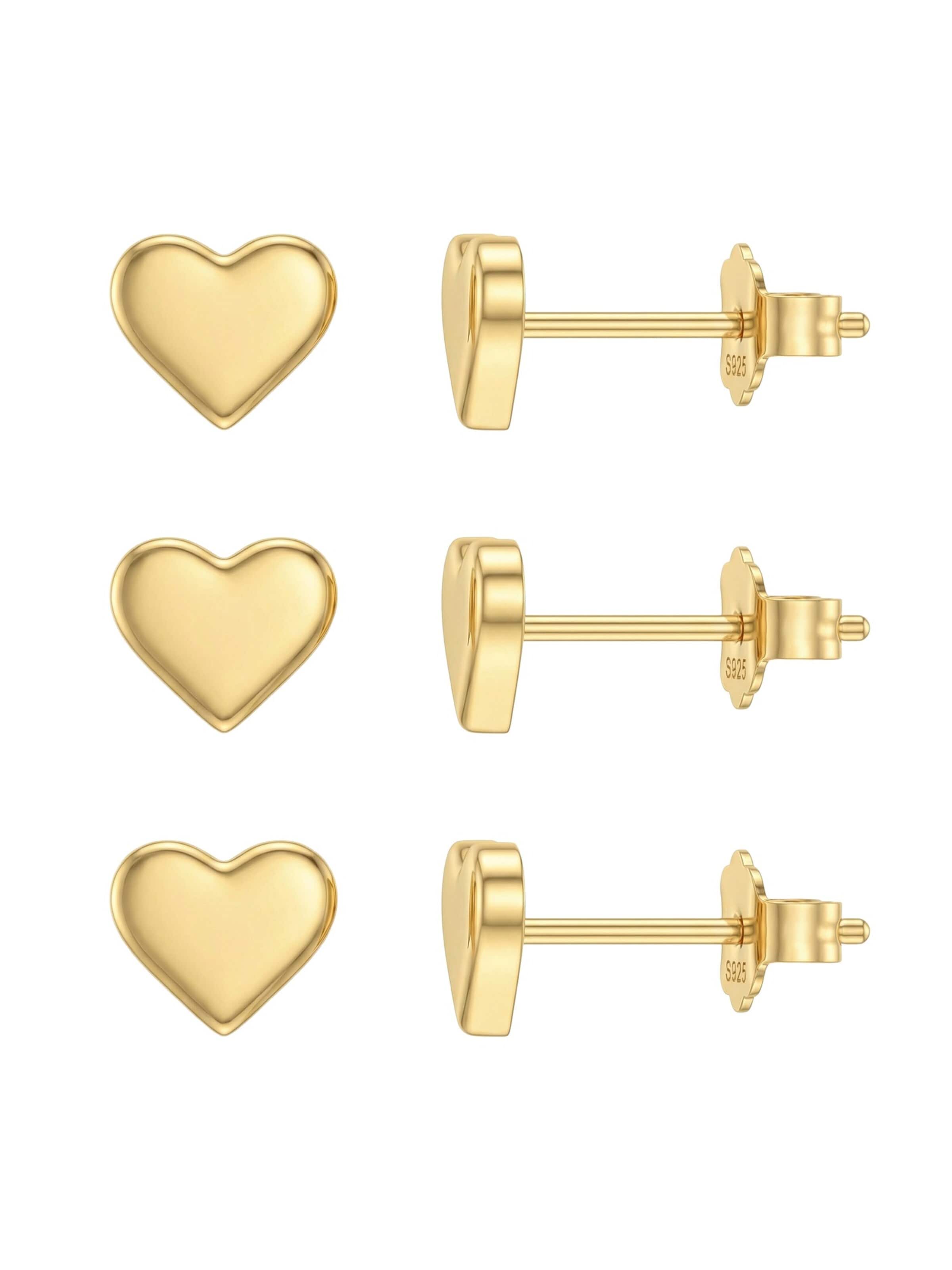 Sofia Milani Schmuckset 'Heart'‌‌‌‌‌‌‌‌ in Gold: Vorderseite