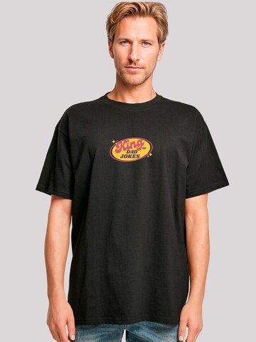 T-Shirt 'King of Dad Jokes Witziges Vatertagsmotiv' F4NT4STIC en noir : devant