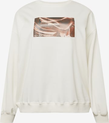 Public Desire Curve Sweatshirt 'OVERSIZED SLOGAN SWEATSHIRT CURVE' in Beige: front