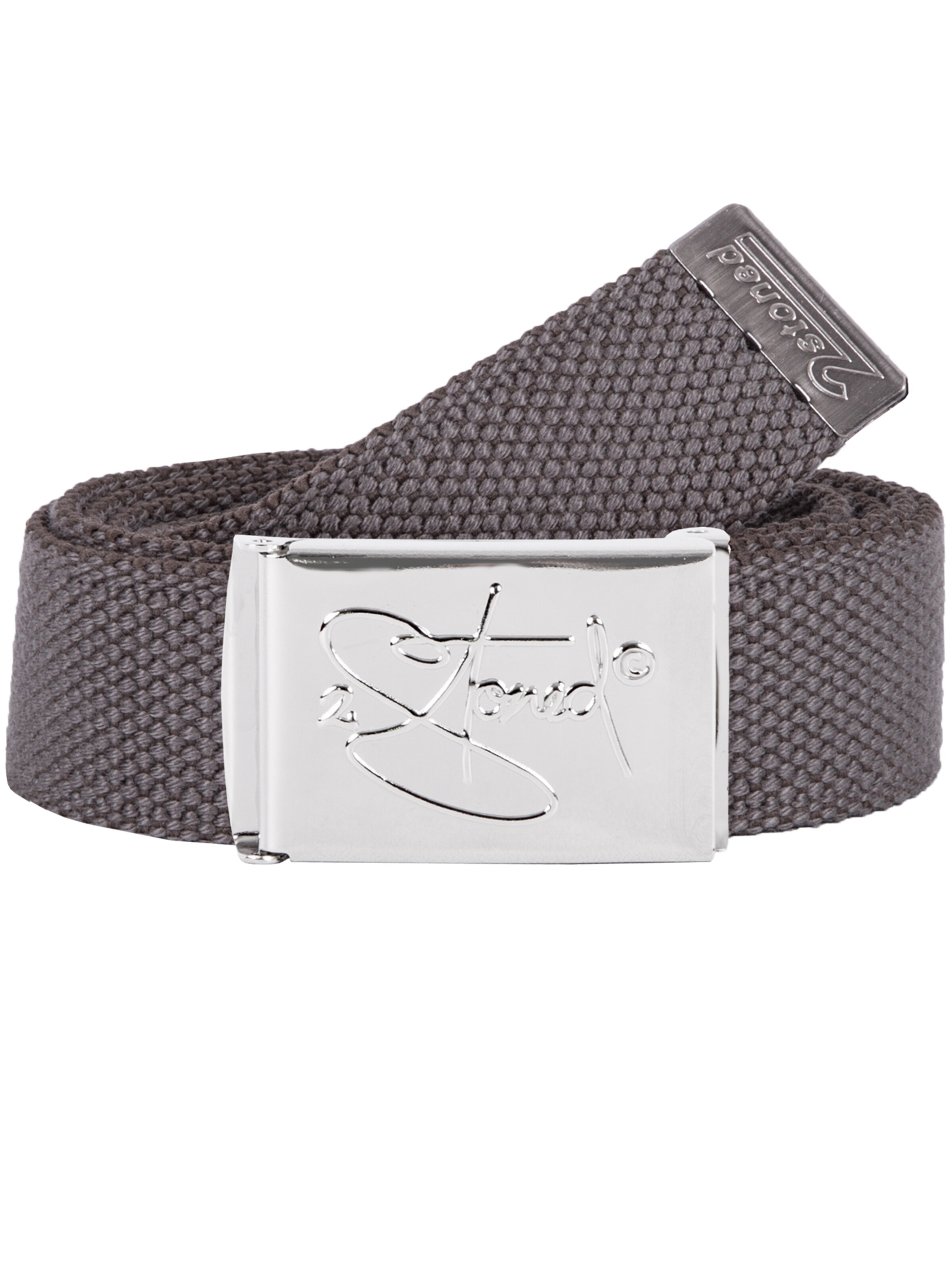 2Stoned Belt 'Small Chrom' in Grey: front