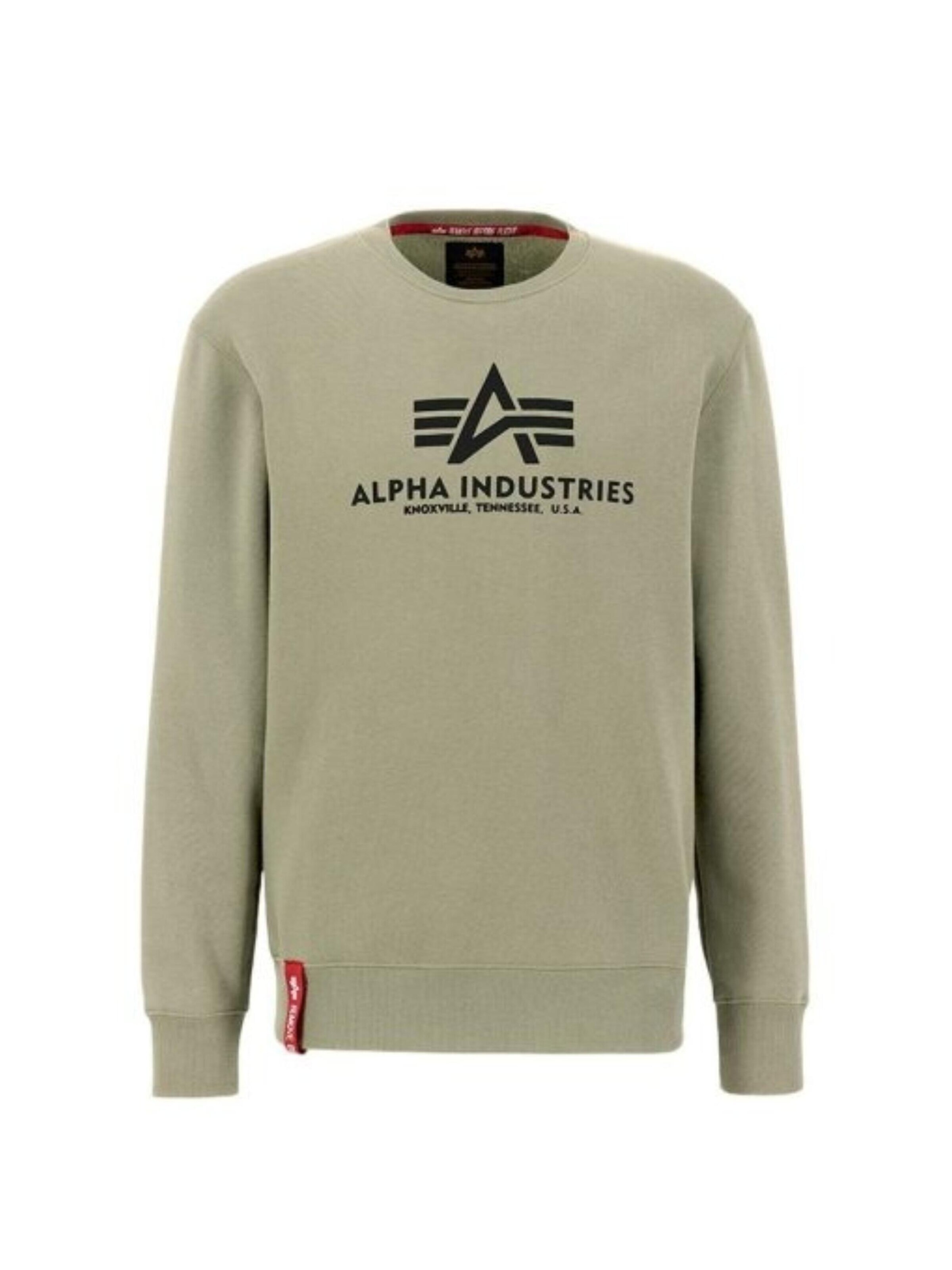 ALPHA INDUSTRIES Sweatshirt 'Basic Logo'‌‌‌‌‌‌‌‌ in Grün: Vorderseite