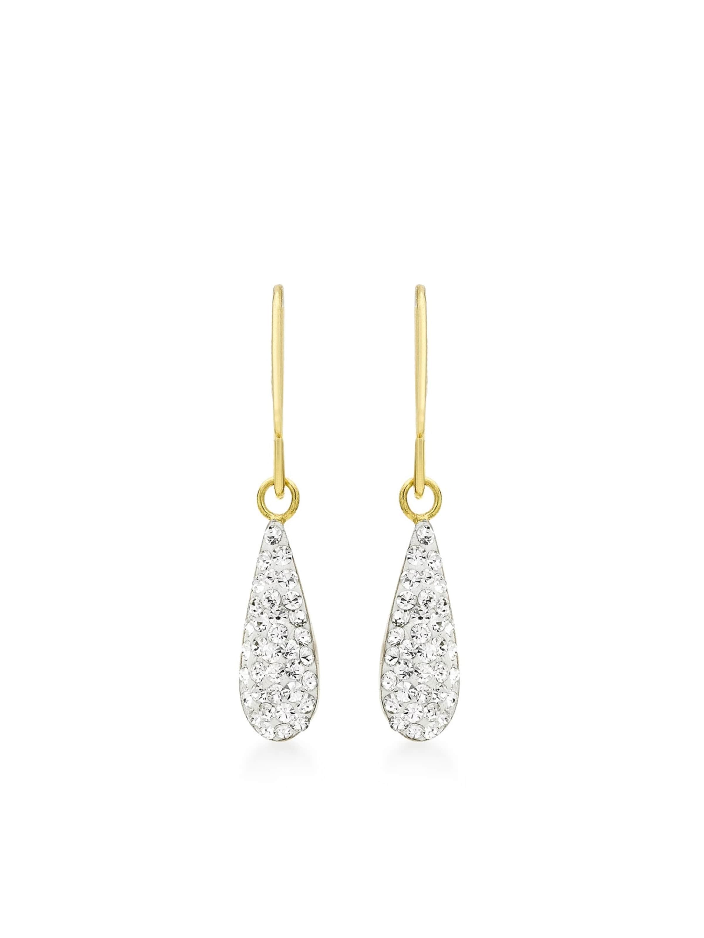 Lucardi Ohrringe 'Klassisch' in Gold: Vorderseite