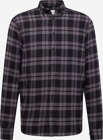 Regular fit Camicia 'Johan' di Kronstadt in nero: frontale