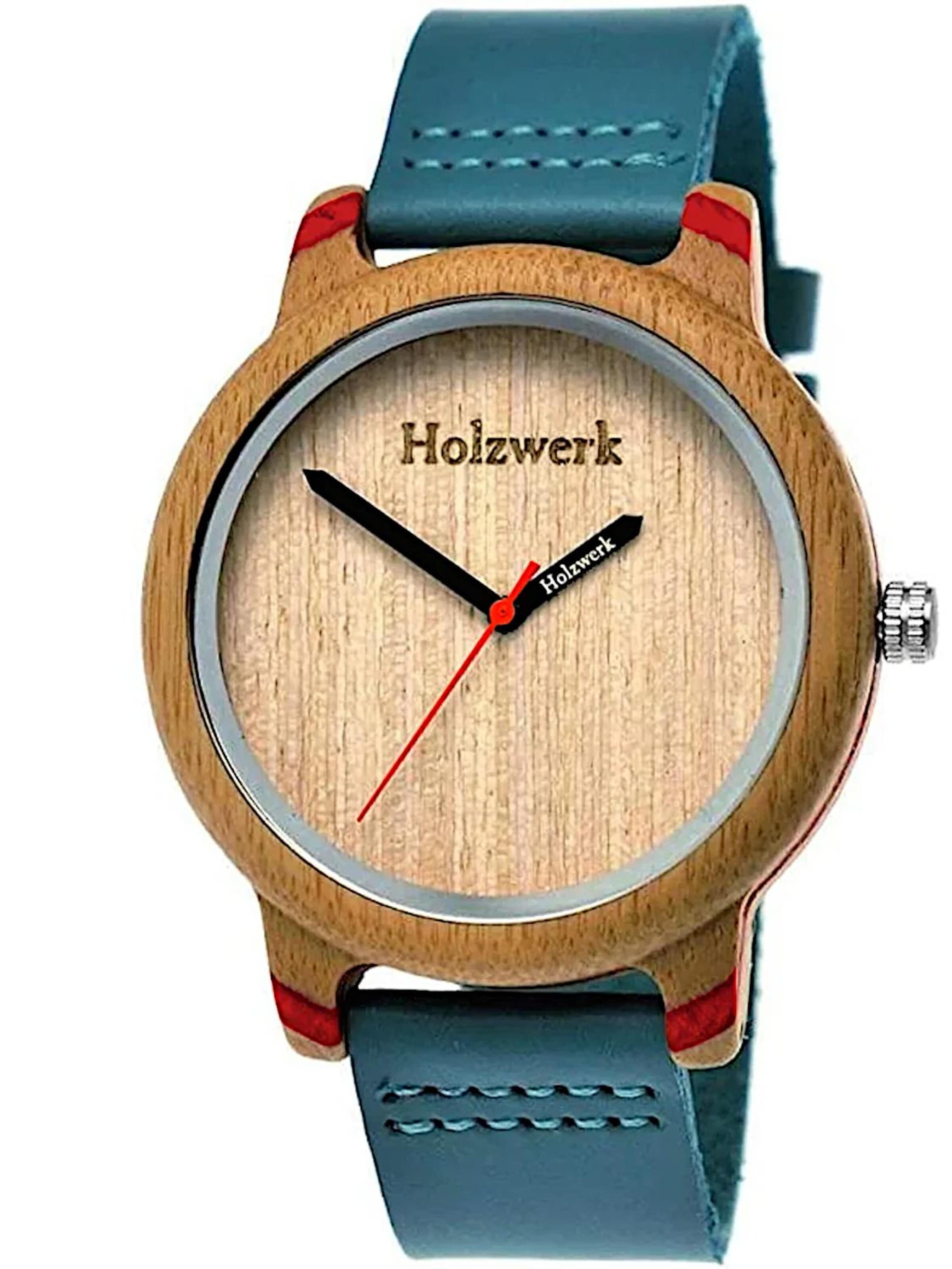 Holzwerk - Reloj analógico 'ELSTRA' en azul: frente