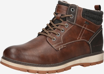 TOM TAILOR Lace-Up Boots in Brown: front