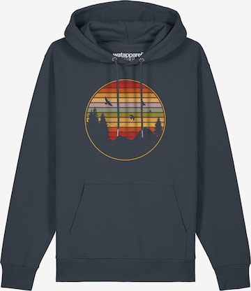 Watapparel Sweatshirt ' Sunset Berge & Tannen ' in Grau: Vorderseite