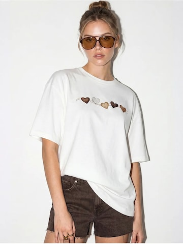 T-shirt oversize Bianco Lucci en blanc