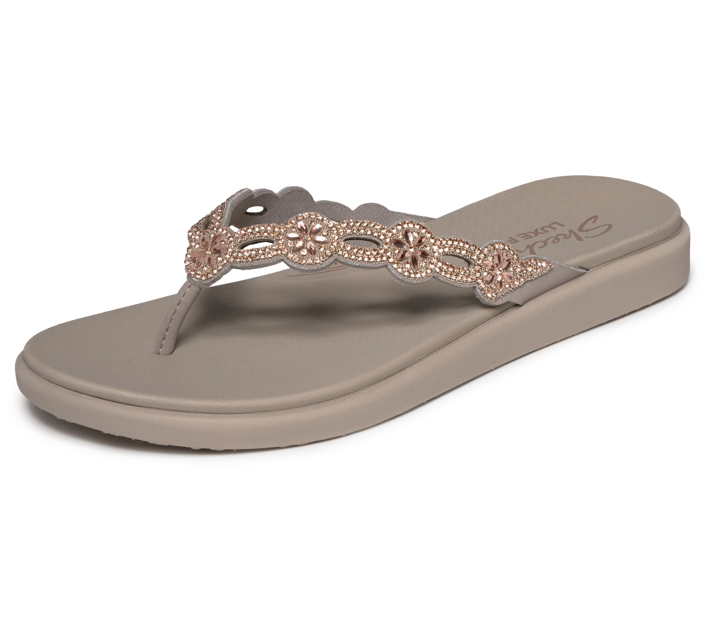 SKECHERS T-Bar Sandals in Brown: front