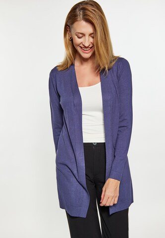 usha BLACK LABEL Knit Cardigan in Blue: front