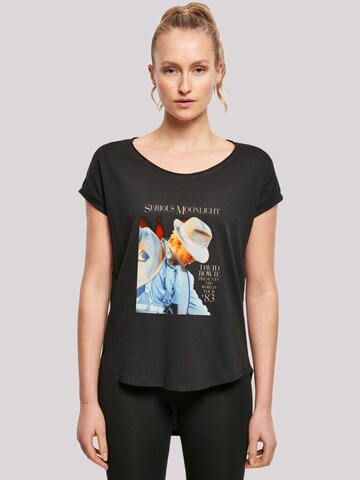 F4NT4STIC Shirt 'David Bowie Serious Moonlight' in Zwart: voorkant