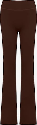 La V Flared Sportbroek 'Flared sportlegging Fleur' in Bruin: voorkant