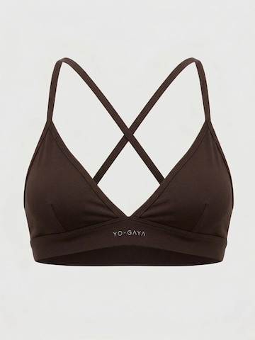 YO-GAYA Sports Bra 'Studio Triangle Bra' in Brown: front