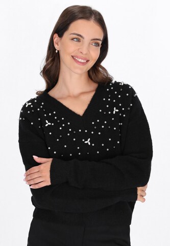 Pull-over Usha en noir : devant