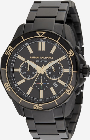 melns ARMANI EXCHANGE Analogais pulkstenis: no priekšpuses