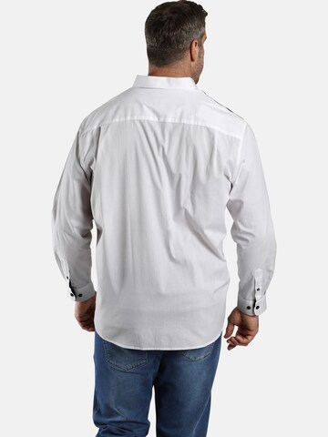 Charles Colby Comfort fit Button Up Shirt 'DUKE WARNAR' in White