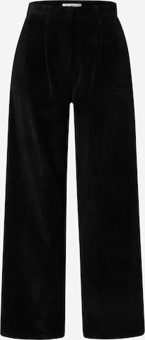 KnowledgeCotton Apparel Loose fit Trousers 'POSEY' in Black: front