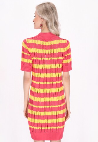 Robes en maille 'Boho' IZIA en jaune