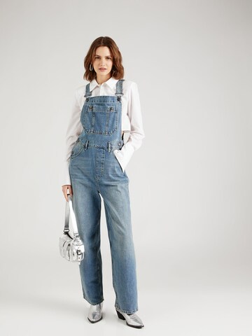 TOPSHOP Regular Jean Overalls in Blue: front