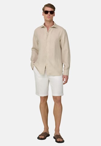 Boggi Milano Slimfit Bandplooibroek in Wit