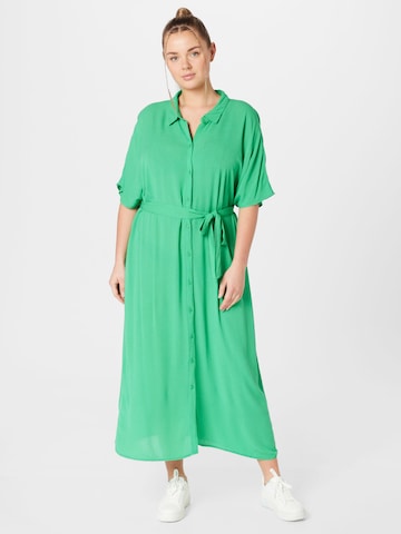Vero Moda CurveKošulja haljina 'MENNY' - zelena boja: prednji dio