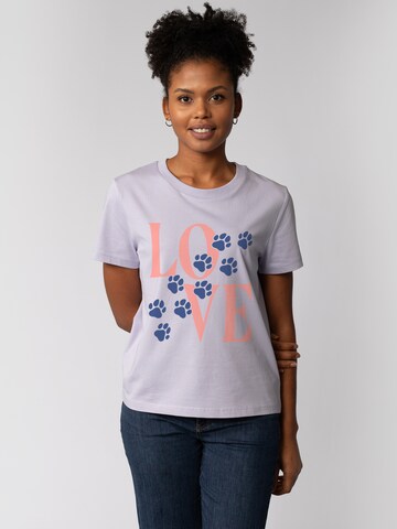 T-shirt 'Pfotenliebe' Watapparel en violet : devant