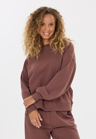 NOU Sweatshirt 'Vacay' in Brown: front