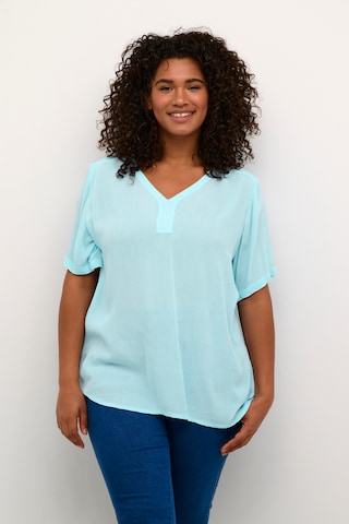 KAFFE CURVE Koszulka 'Ami' w kolorze niebieski: przód